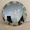 Resin Wall Clock Black Gold